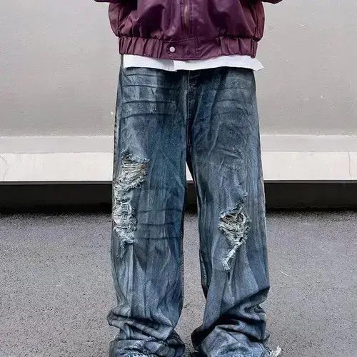 Japanese Brand distressed faded ripped damaged jeans Size US 32 / EU 48 - 3 Thumbnail