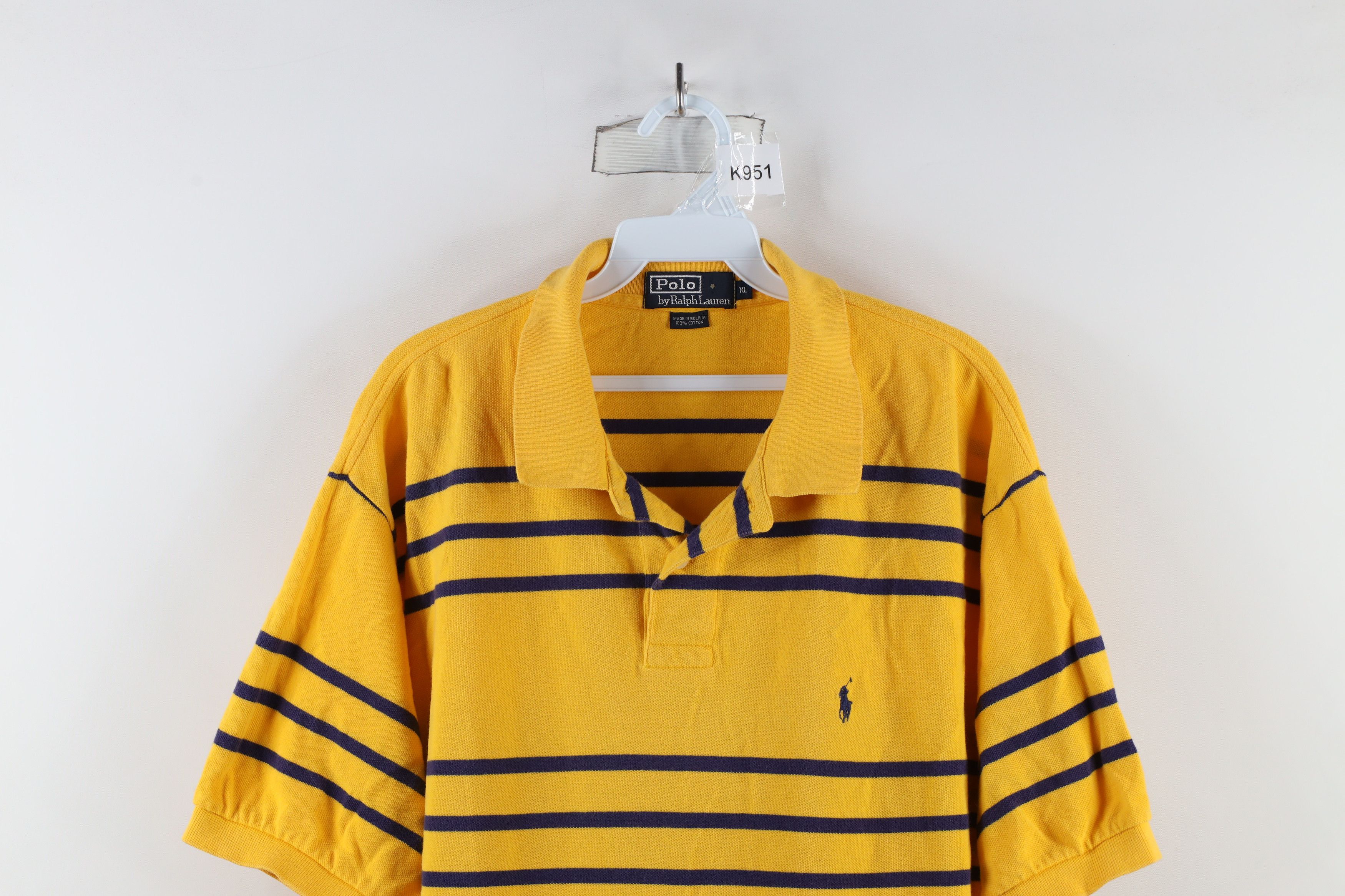 Ralph Lauren × Vintage Vintage 90s Ralph Lauren Cotton Striped Collared Polo Shirt Size US XL / EU 56 / 4 - 2 Thumbnail