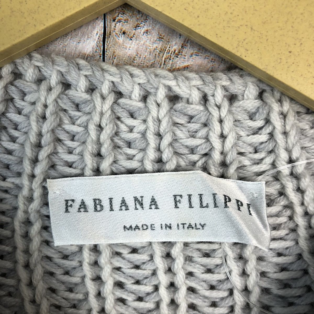 Vintage Fabiana Filippi italy Grey crochet Knitwear #A510 Size US M / EU 48-50 / 2 - 9 Thumbnail