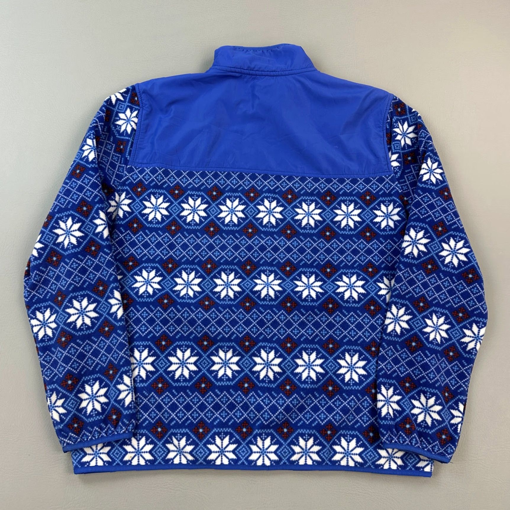 Vintage Crown & Ivy Pullover Mens Large Blue Fleece Nordic Snowflake 1/4 Zip Outdoor Jacket Size US L / EU 52-54 / 3 - 6 Thumbnail