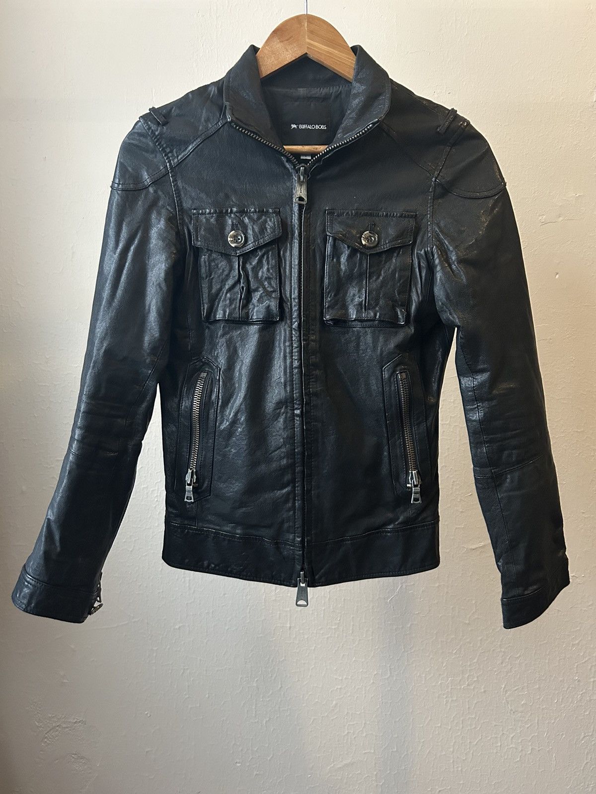 公式ストア jacket BUFFALO BOBS leather puffer goat jacket leather ...