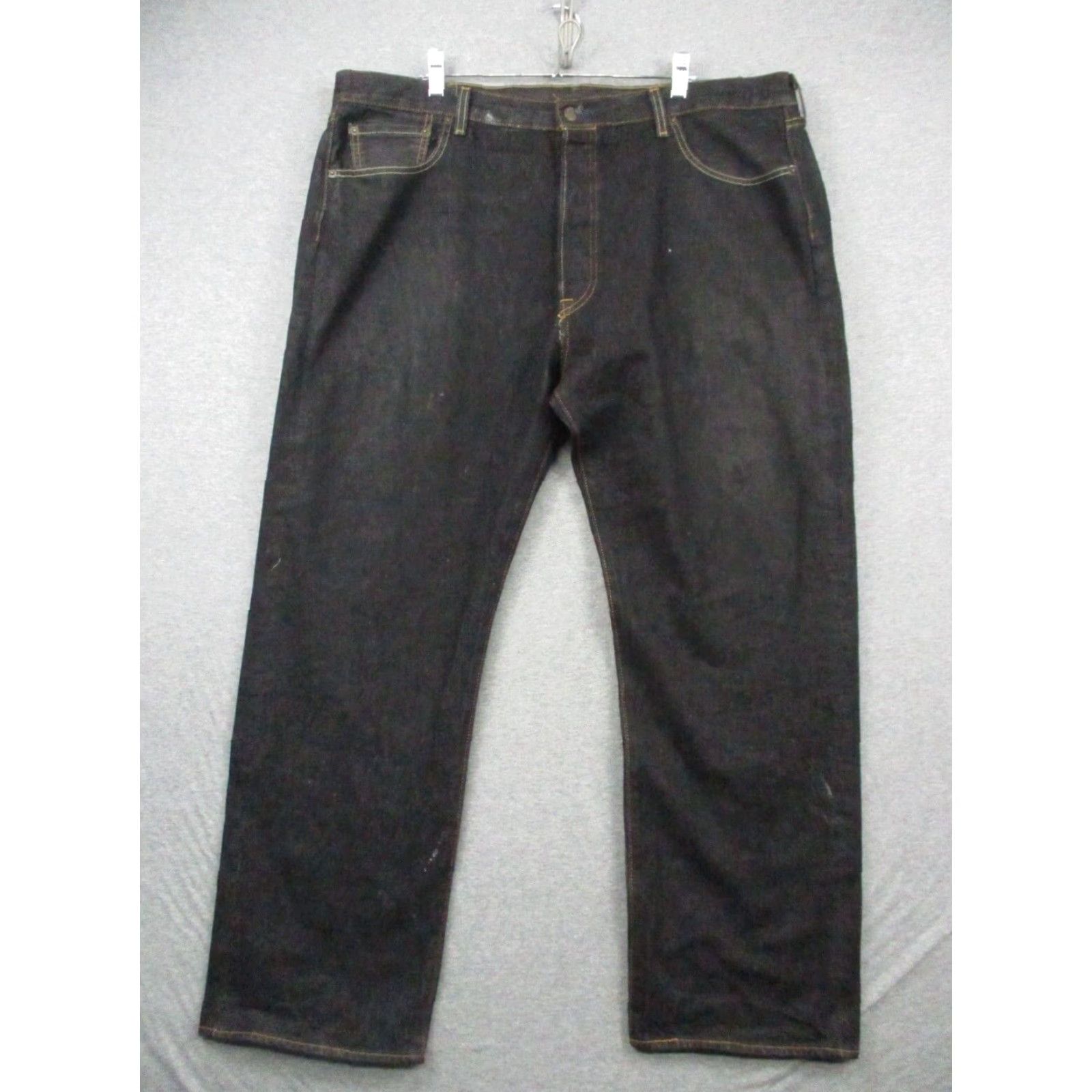 Levi's Levi's 501 XX Jeans 42x32 Mens Button Fly Straight Dark Black Distressed 5-Pocket Denim Classic Fit Casual Mens Size US 42 / EU 58 - 2 Thumbnail