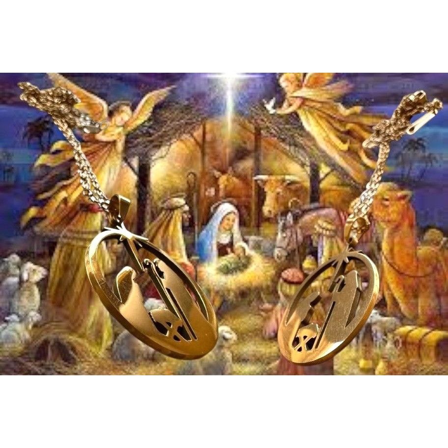 Handmade Nativity Scene Necklace Baby Jesus Jerusalem Christmas New 1 Size ONE SIZE - 7 Thumbnail