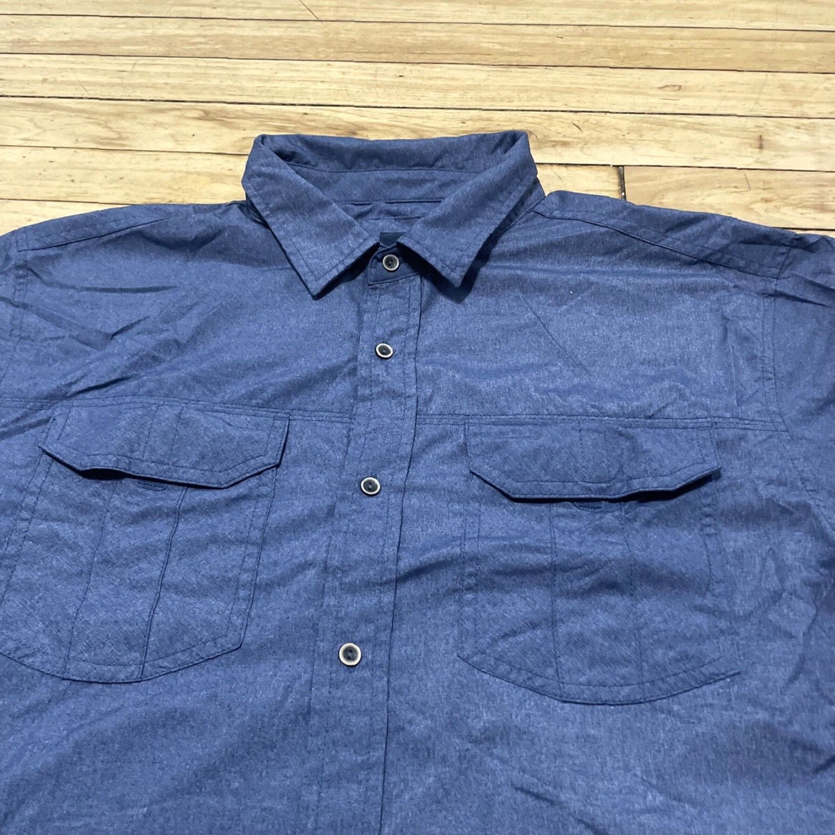 Prana PRANA Hiking Shirt Men L Blue Roll Sleeve Outdoor Hike Active Performance Men Size US L / EU 52-54 / 3 - 5 Thumbnail