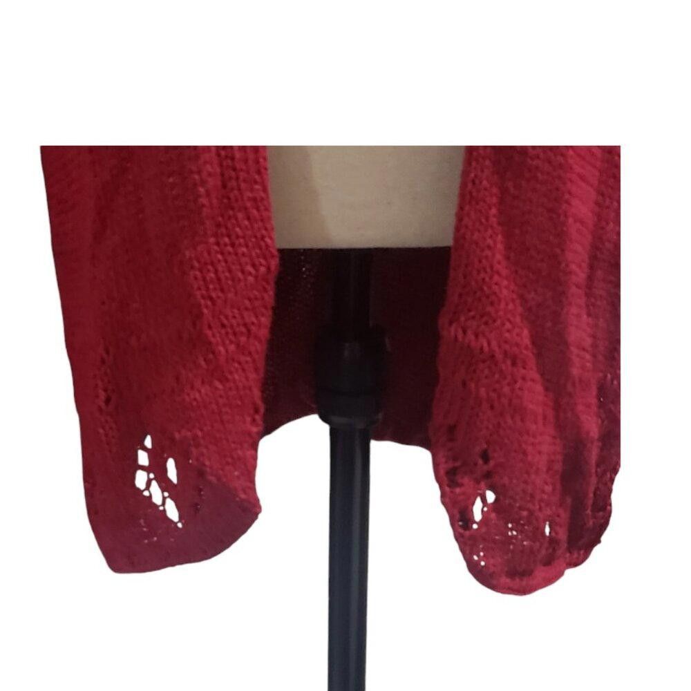 Designer CT1909 Wooden Ships Red open Long Sleeve Cardigan X/S Size XS / US 0-2 / IT 36-38 - 3 Thumbnail