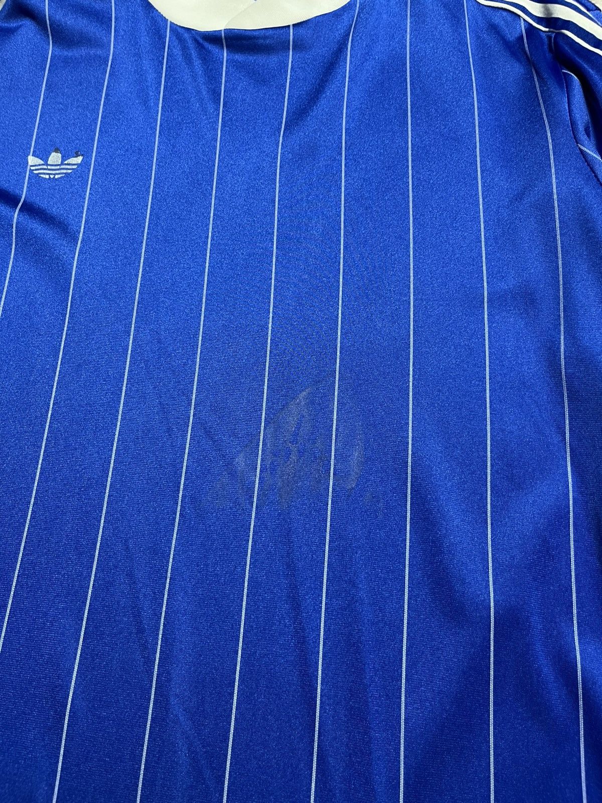 Adidas × Vintage Vntg Adidas Ventex Jersey Made in Tunisia Blue Striped Shirt Size US L / EU 52-54 / 3 - 4 Thumbnail