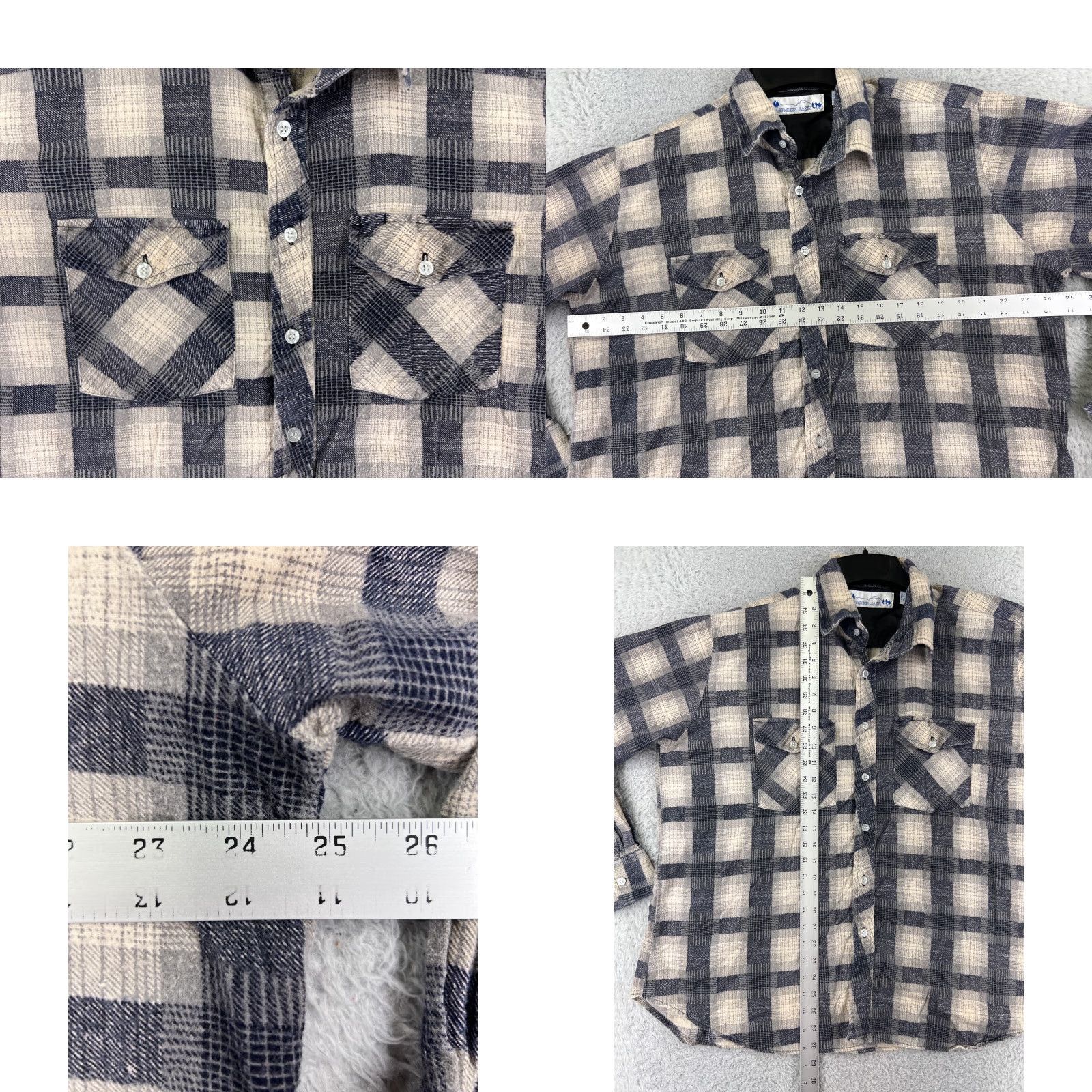 Lumberjack Lumber Jack Shirt Mens 2XL Gray Plaid Flannel 100% Cotton Pockets Button-Up Casual Western Size US XXL / EU 58 / 5 - 8 Thumbnail
