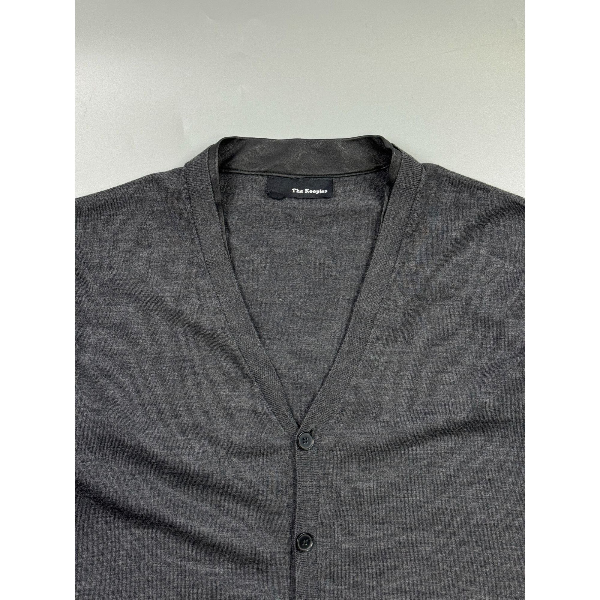 The Kooples The Kooples Wool Cardigan With Lambskin Elements Size US S / EU 44-46 / 1 - 3 Thumbnail