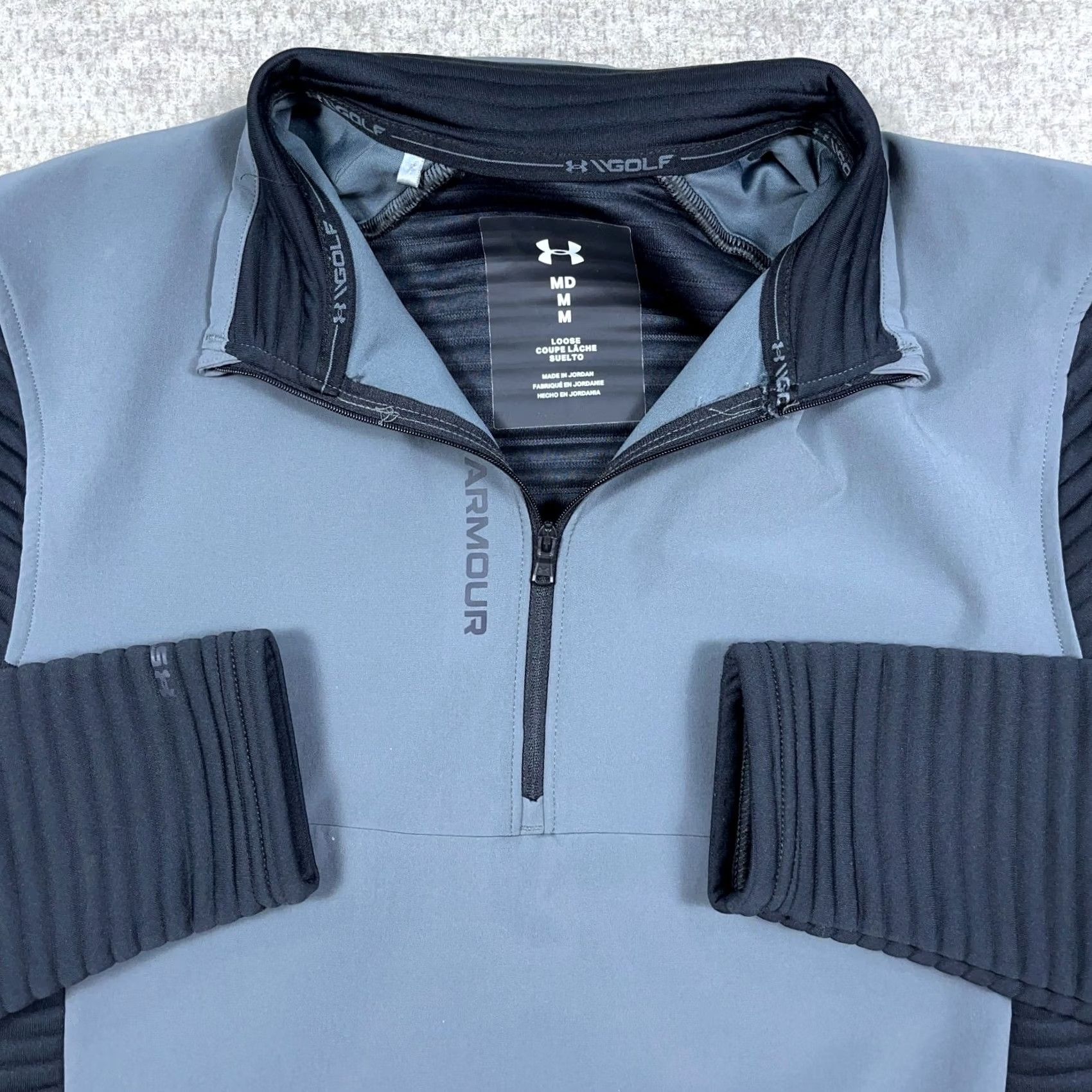 Under Armour Under Armour Sweater Men Medium Black Gray Pullover Ribbed Loose Fit Storm Size US M / EU 48-50 / 2 - 2 Thumbnail