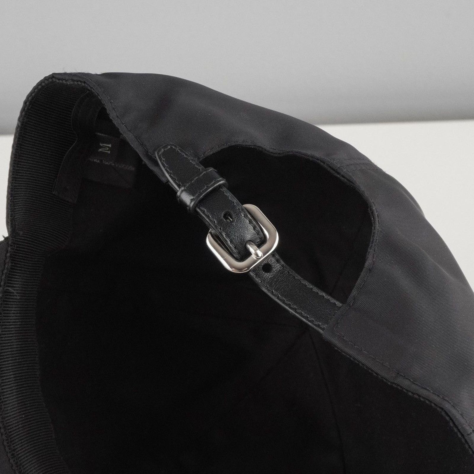 Prada Vintage prada nylon black leather logo baseball cap Size ONE SIZE - 3 Thumbnail
