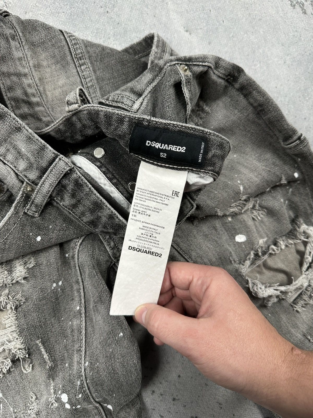Dsquared2 Dsquared2 1964 Skater Jean Grey Denim Jeans Paint Splatter Size US 34 / EU 50 - 6 Thumbnail