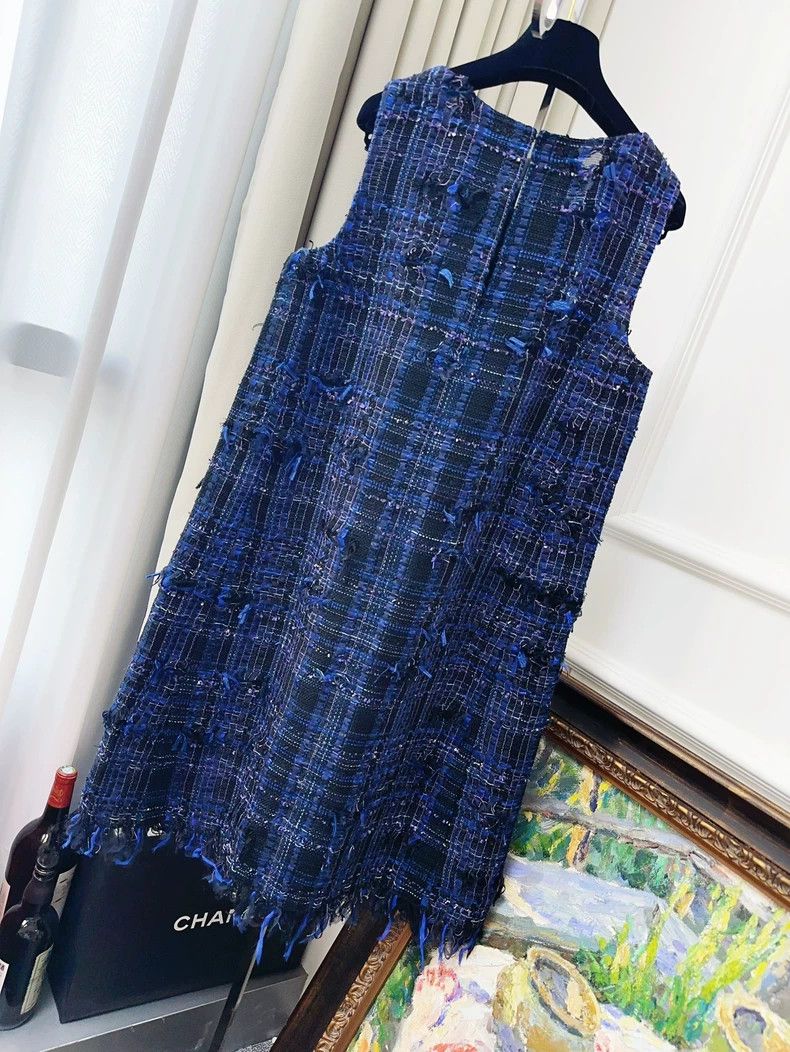 Chanel Chanel 14s spring and summer blue color block plaid tasse Size XS / US 0-2 / IT 36-38 - 2 Thumbnail