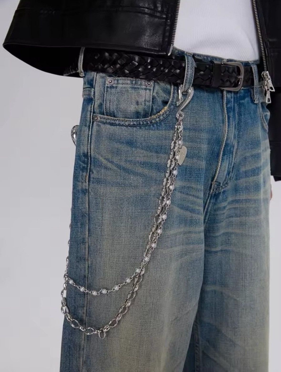 Other Retro Carving Flowers Metal Pearl Double Pant Chain Size ONE SIZE - 1 Thumbnail
