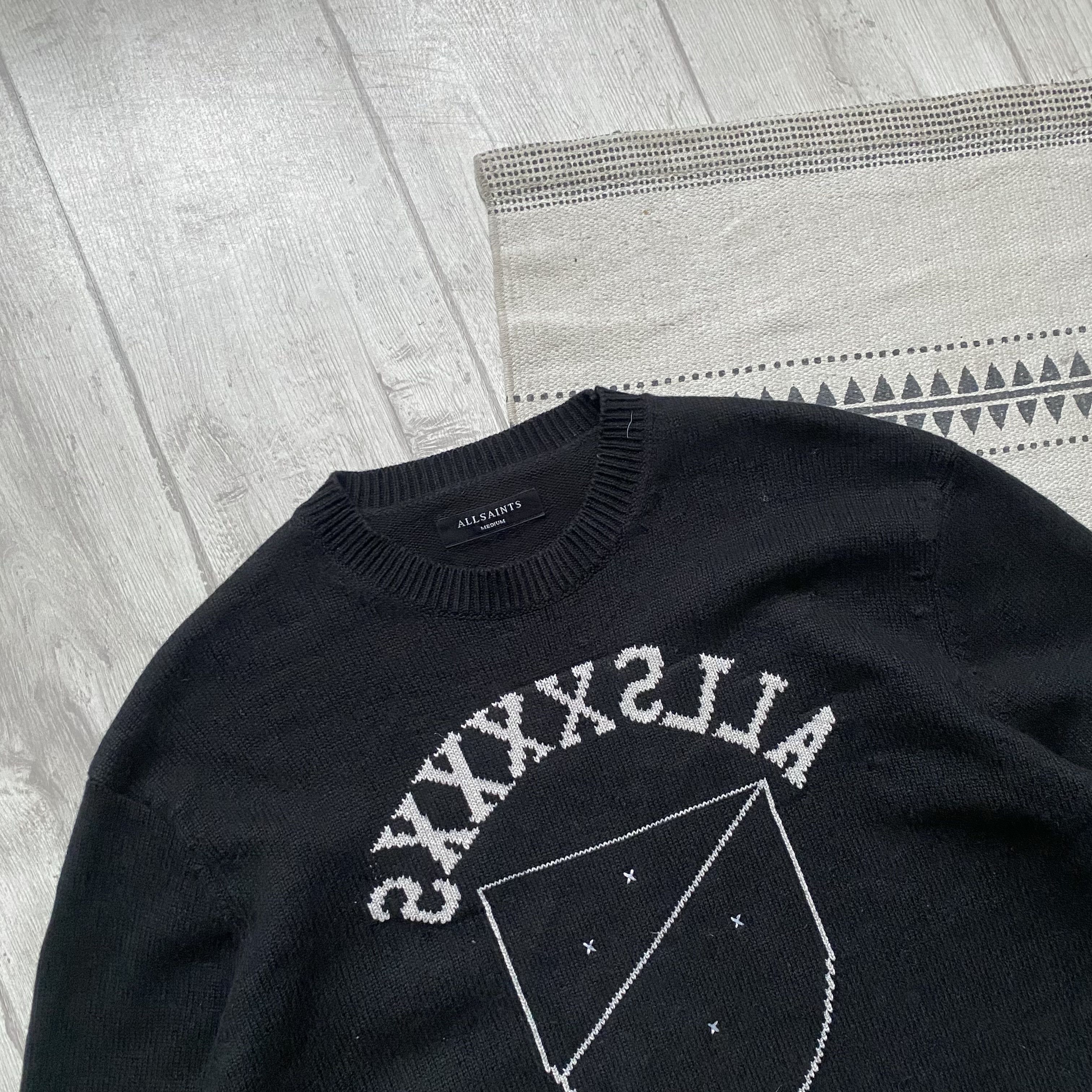 Allsaints Avant-garde Wool Allsaints knit Boxy Sweater Big Logo Cos Size US M / EU 48-50 / 2 - 2 Thumbnail