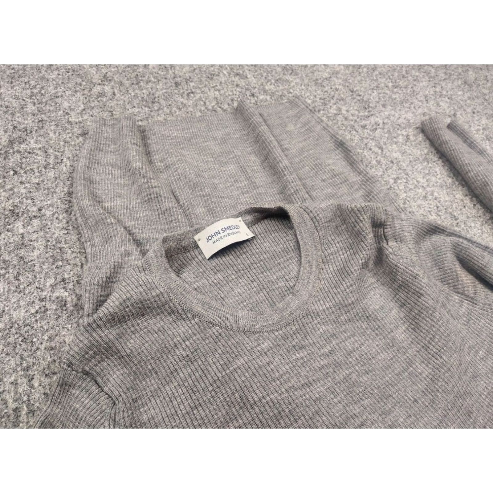 John Smedley John Smedley England light elastic ribbed gray Crewneck Wool Sweater Long sleeve Mens S Wool Gray Crewneck 1960s? Size US S / EU 44-46 / 1 - 6 Thumbnail