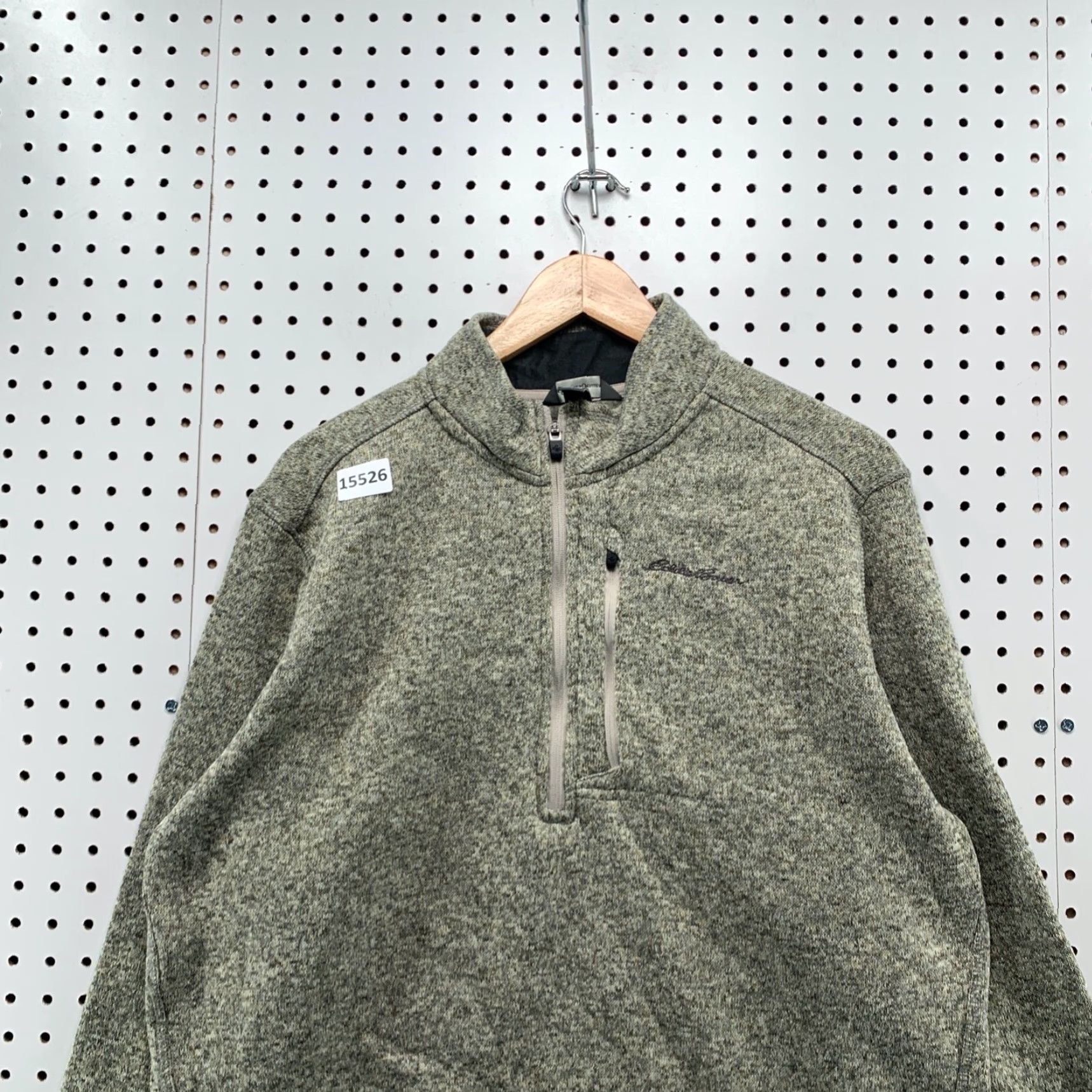 Eddie Bauer VINTAGE Eddie Bauer Sweater Shirt Women XL 1/4 Zip Fleece Pullover Gray Beige Pockets Womens Size XL / US 12-14 / IT 48-50 - 7 Thumbnail