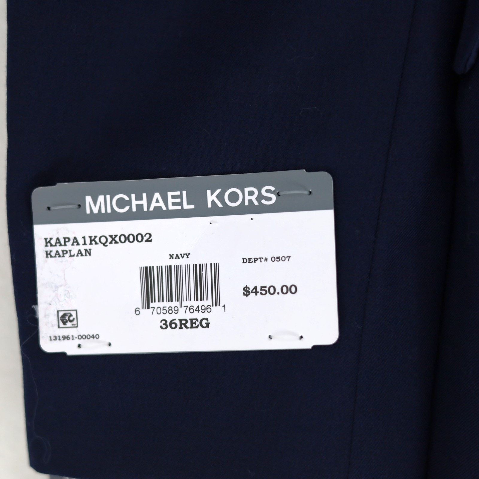 Michael Kors Michael Kors Men's Navy Wool-Blend Suit Blazer Size 36R Size 36R - 9 Thumbnail