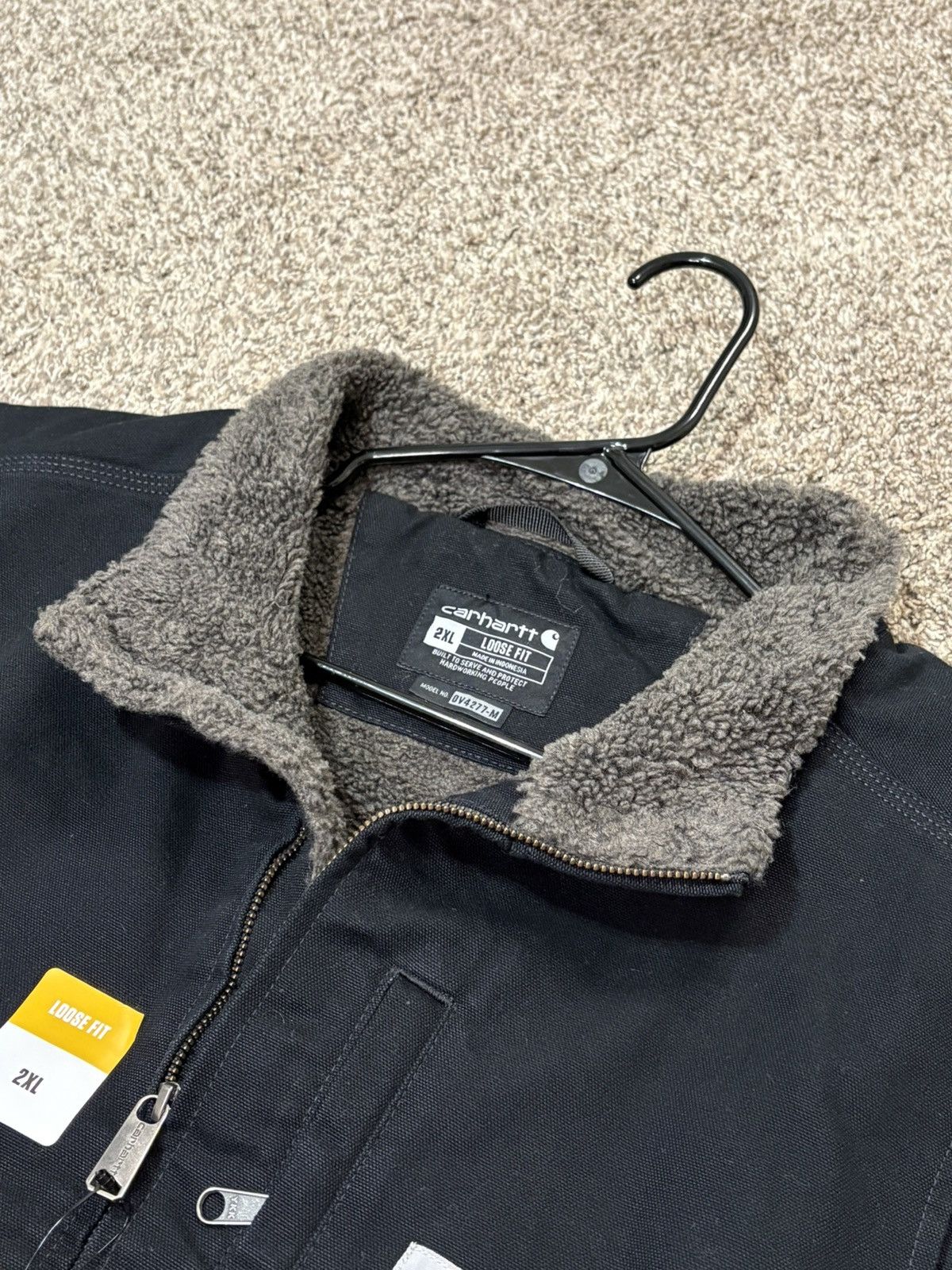 Carhartt Carhartt Men's Washed Duck Mock Neck Sherpa Lined Vest 2XL Size US XXL / EU 58 / 5 - 3 Thumbnail