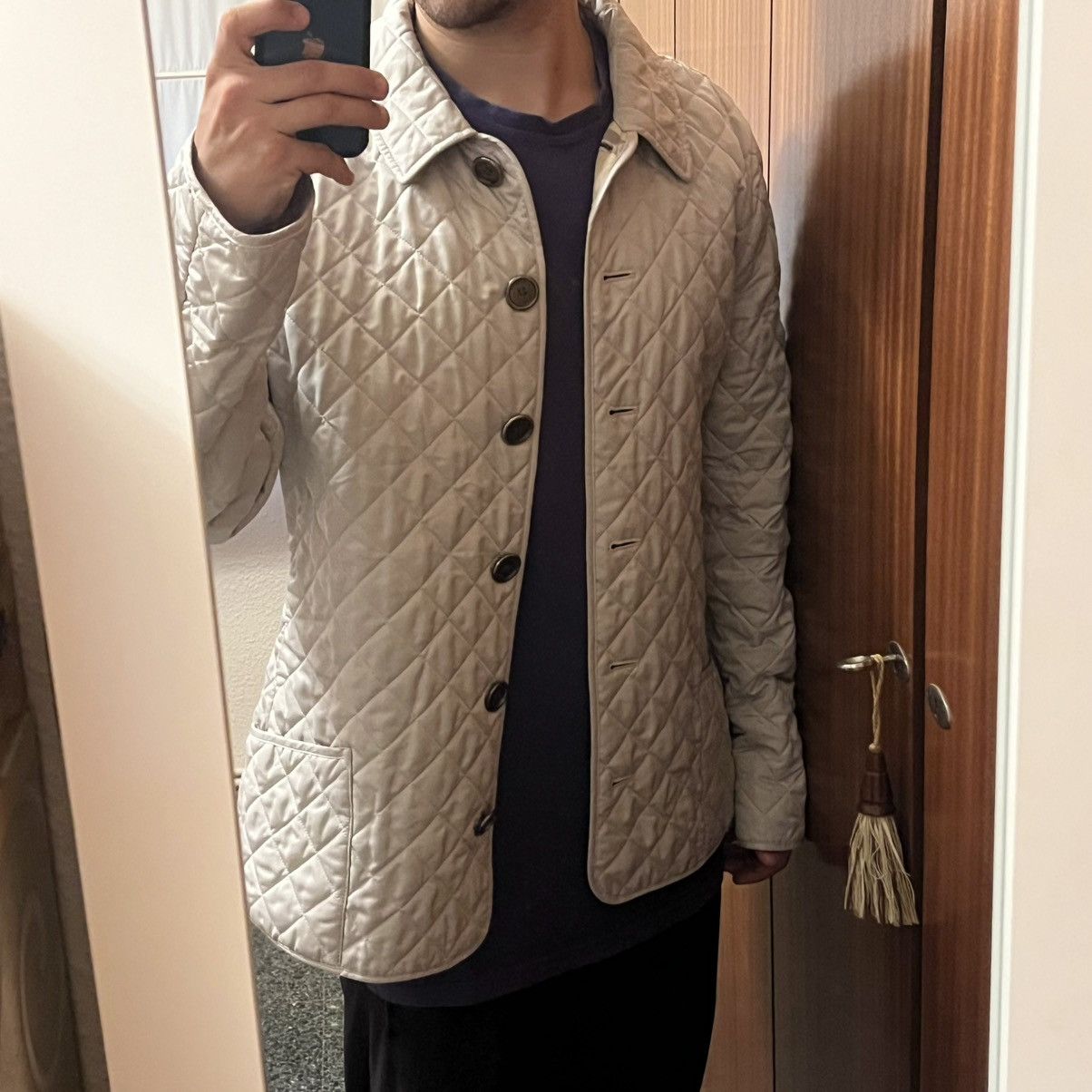 Burberry Burberry Brit Quilted Jacket – Nova Check Lining – Beige Size M / US 6-8 / IT 42-44 - 8 Thumbnail