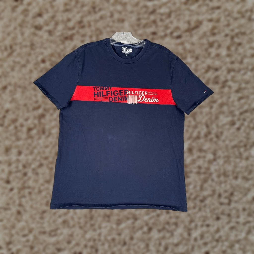 Tommy Hilfiger Tommy Hilfiger Shirt Men Medium Blue Crew Neck 100% Cotton Short Sleeve Size US M / EU 48-50 / 2 - 1 Thumbnail