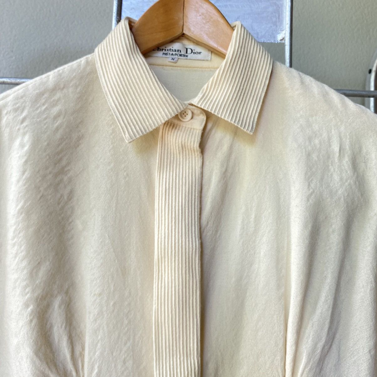 Dior Christian Dior Fitted Pale Yellow Wool Shirt Size M / US 6-8 / IT 42-44 - 8 Thumbnail