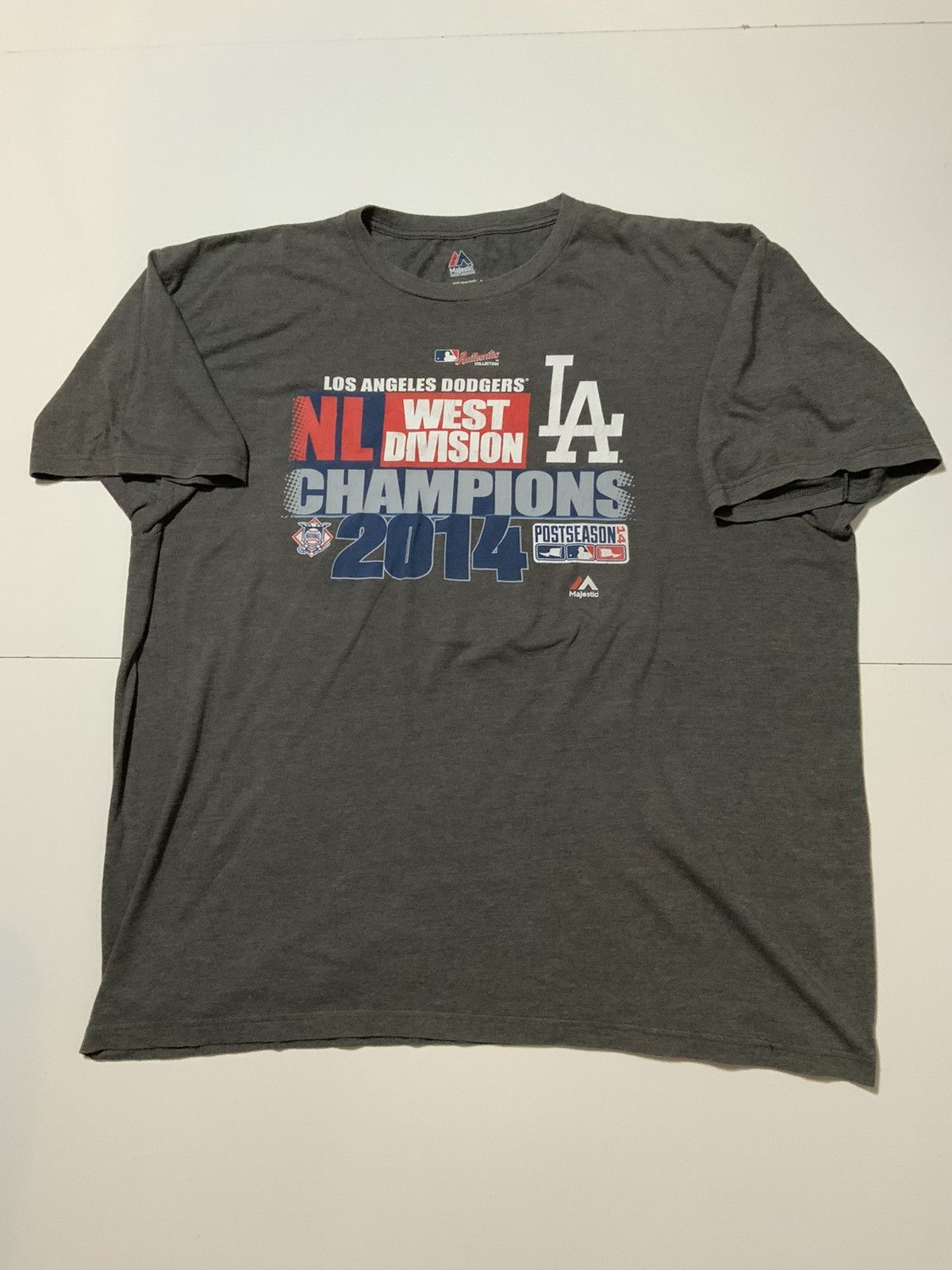 MLB × Majestic Majestic Triple Los Angeles Dodgers West Division T-Shirt Size US XXL / EU 58 / 5 - 2 Thumbnail