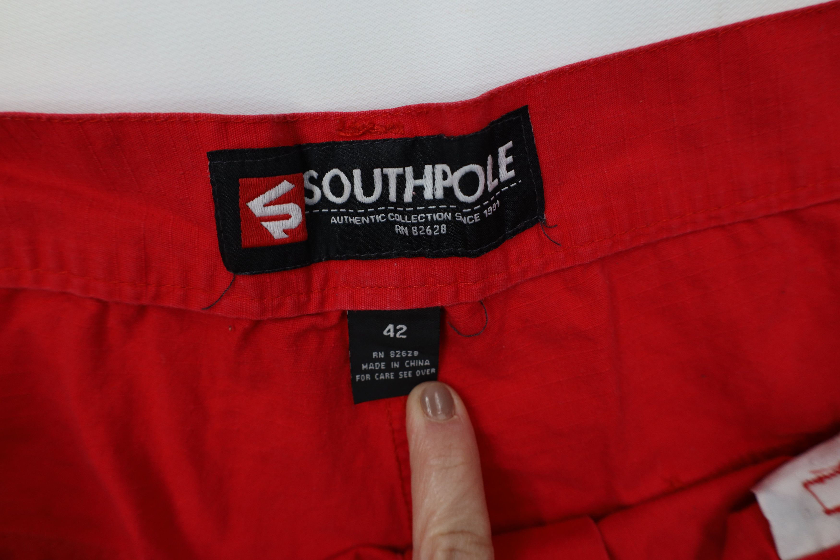 Southpole Vintage 90s Y2K Southpole Ripstop Fatigue Cargo Shorts Red Size US 42 / EU 58 - 8 Thumbnail