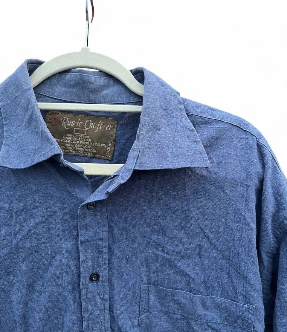 Other Vintage Men's Classic Blue Button-Up Shirt Rustic Outfitters Size US XL / EU 56 / 4 - 2 Thumbnail