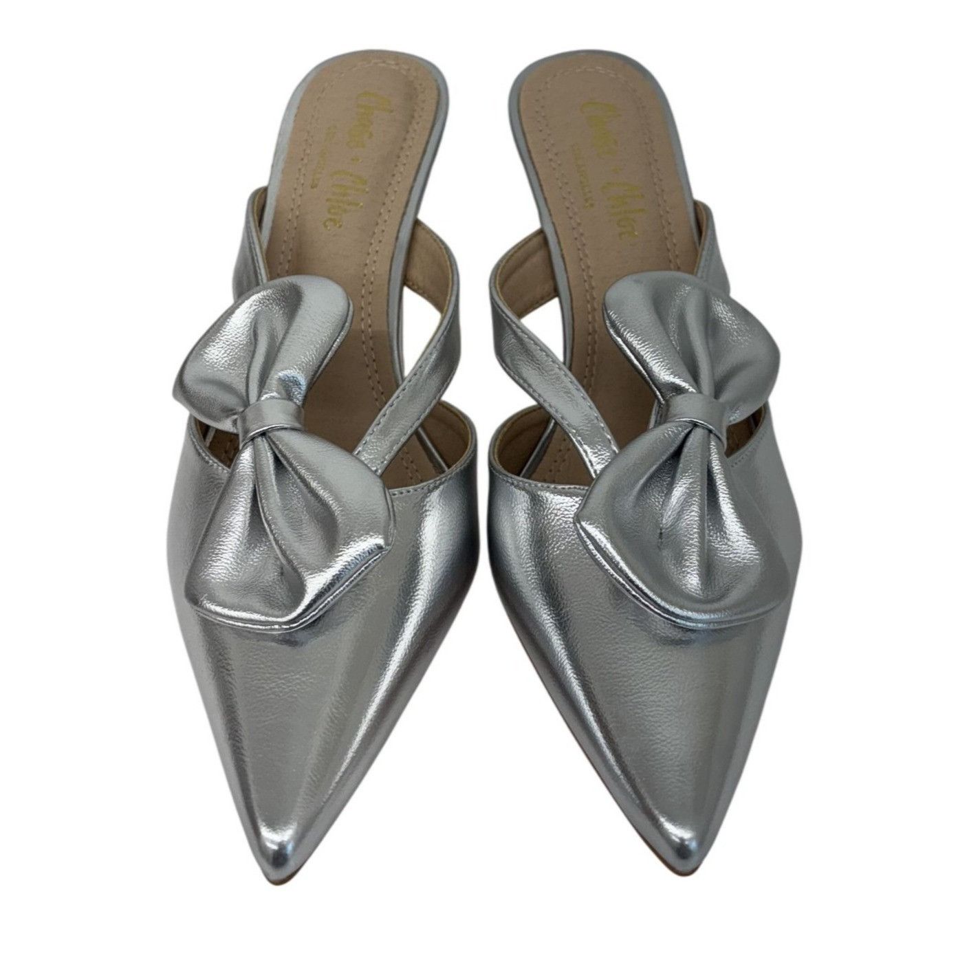 Other CHASE + CHLOE / Idra-3 / Silver / Pointed / Toe Mule Heels / Size US 10 / IT 40 - 4 Thumbnail