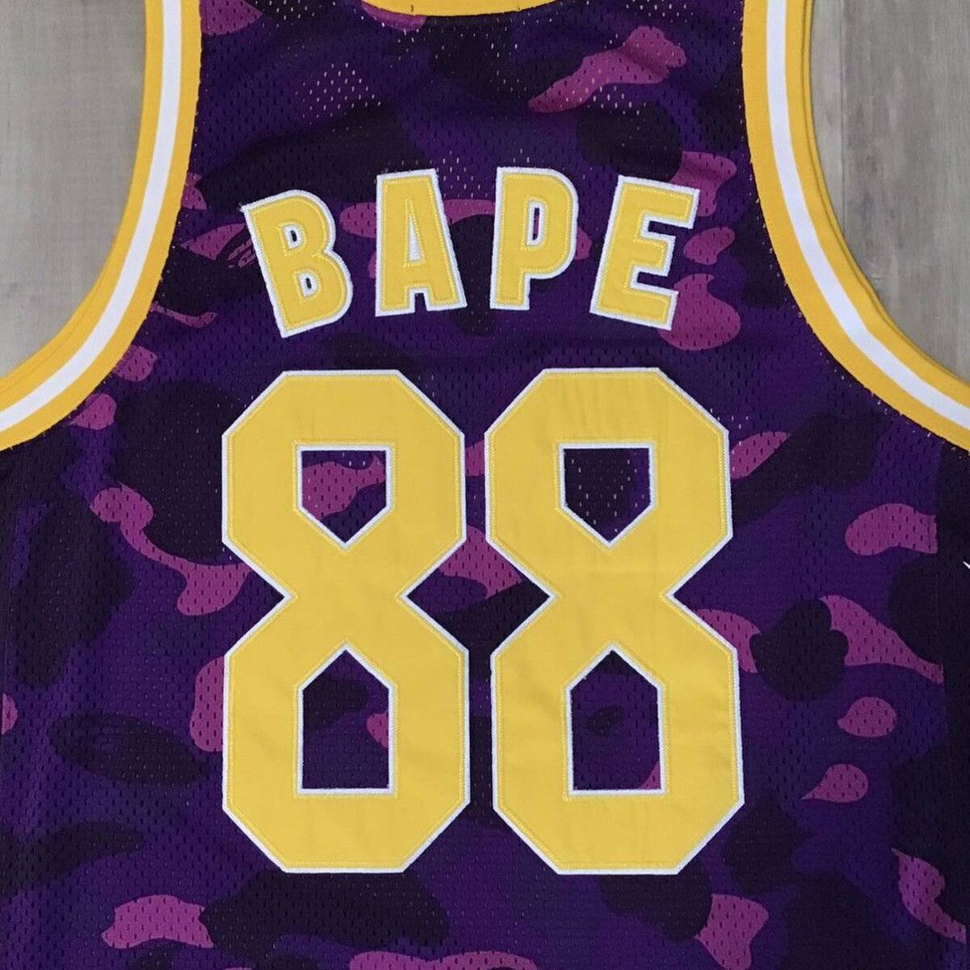 Bape BAPE Purple camo x yellow basketball tank top a bathing ape Size US XL / EU 56 / 4 - 5 Thumbnail