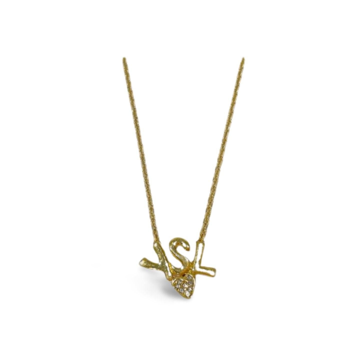 Yves Saint Laurent Vintage Yves Saint Laurent necklace with logo and heart Size ONE SIZE - 8 Thumbnail