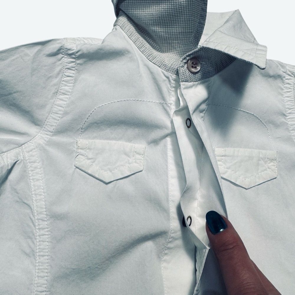 IKKS IKKS Baby Boy White Embroidered Cotton Shirt Made in France Size US XXS / EU 40 - 9 Thumbnail