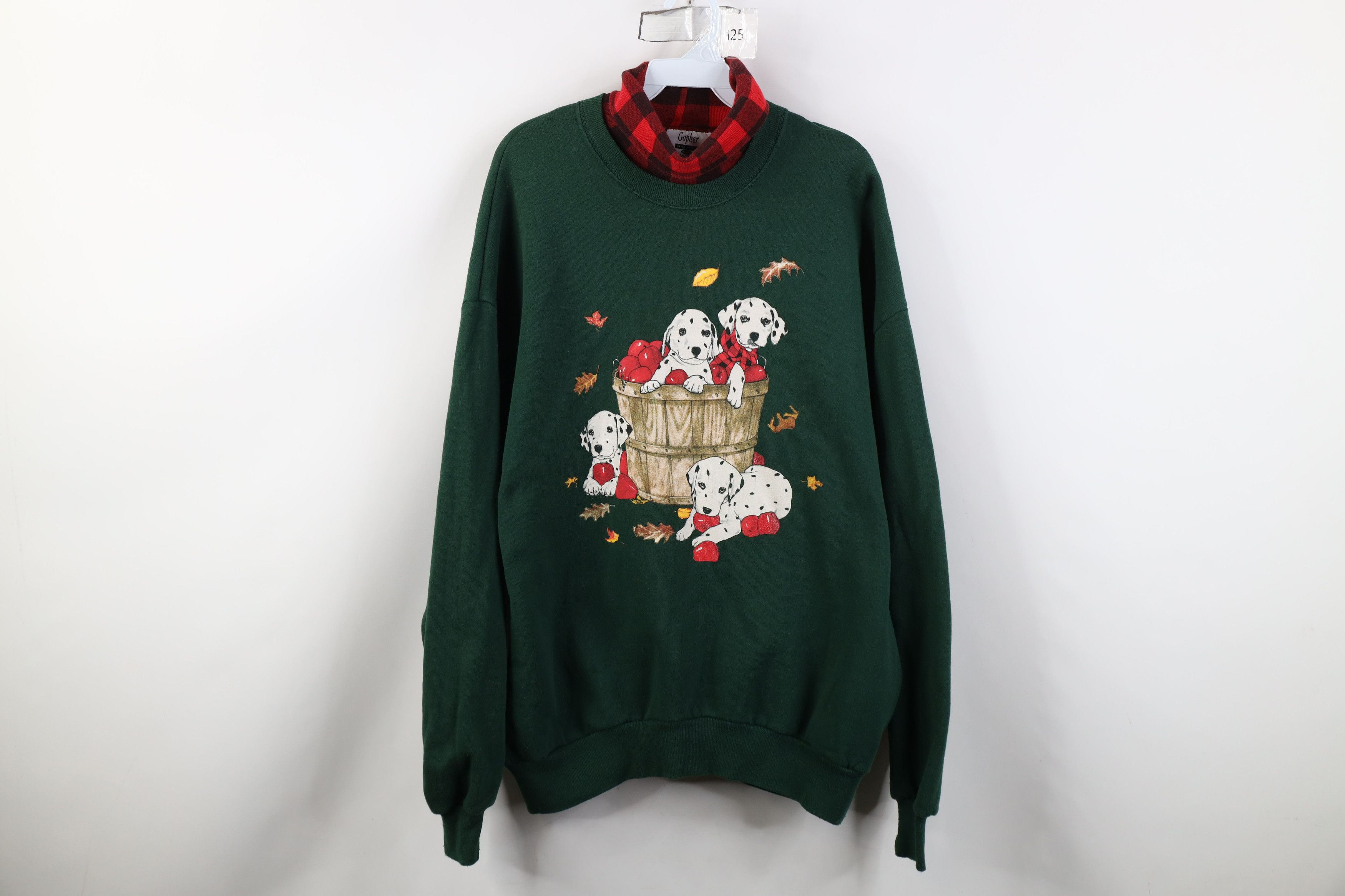 Vintage Vintage 90s Apple Orchard Dalmatian Dog Puppy Sweatshirt Size XL / US 12-14 / IT 48-50 - 1 Thumbnail