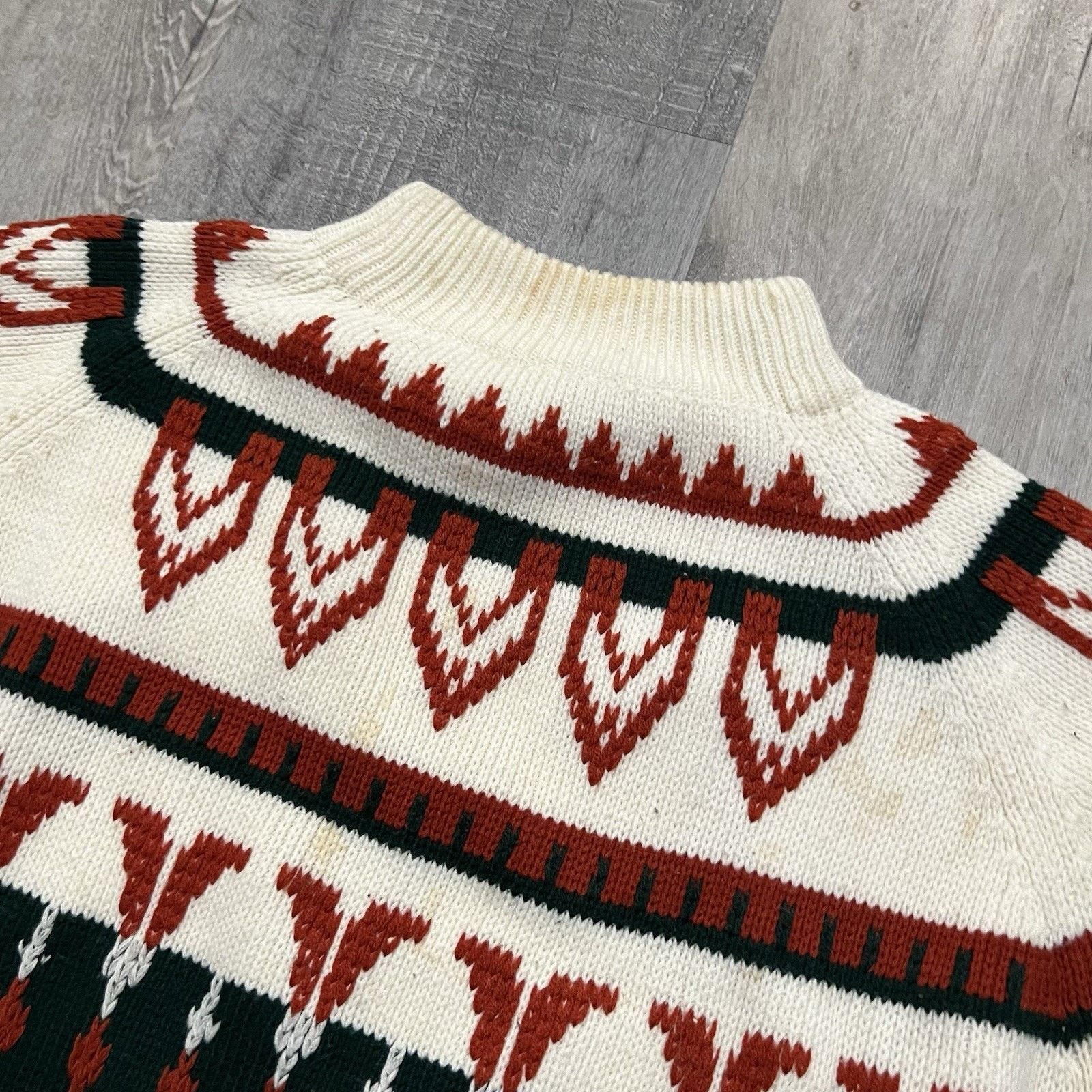 Vintage VTG 70s 80s JCPenney Acrylic Fair Isle Pull Over Sweater L Size US L / EU 52-54 / 3 - 4 Thumbnail