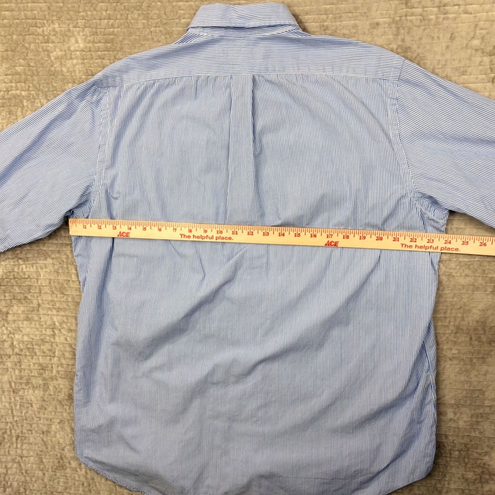 Ralph Lauren Ralph Lauren Mens XL Button-Down Shirt Blue White Striped Cotton Stretch L/S Embroidered Pony Chest 52 in Casual Business Wear Mens XL Size US XL / EU 56 / 4 - 5 Thumbnail