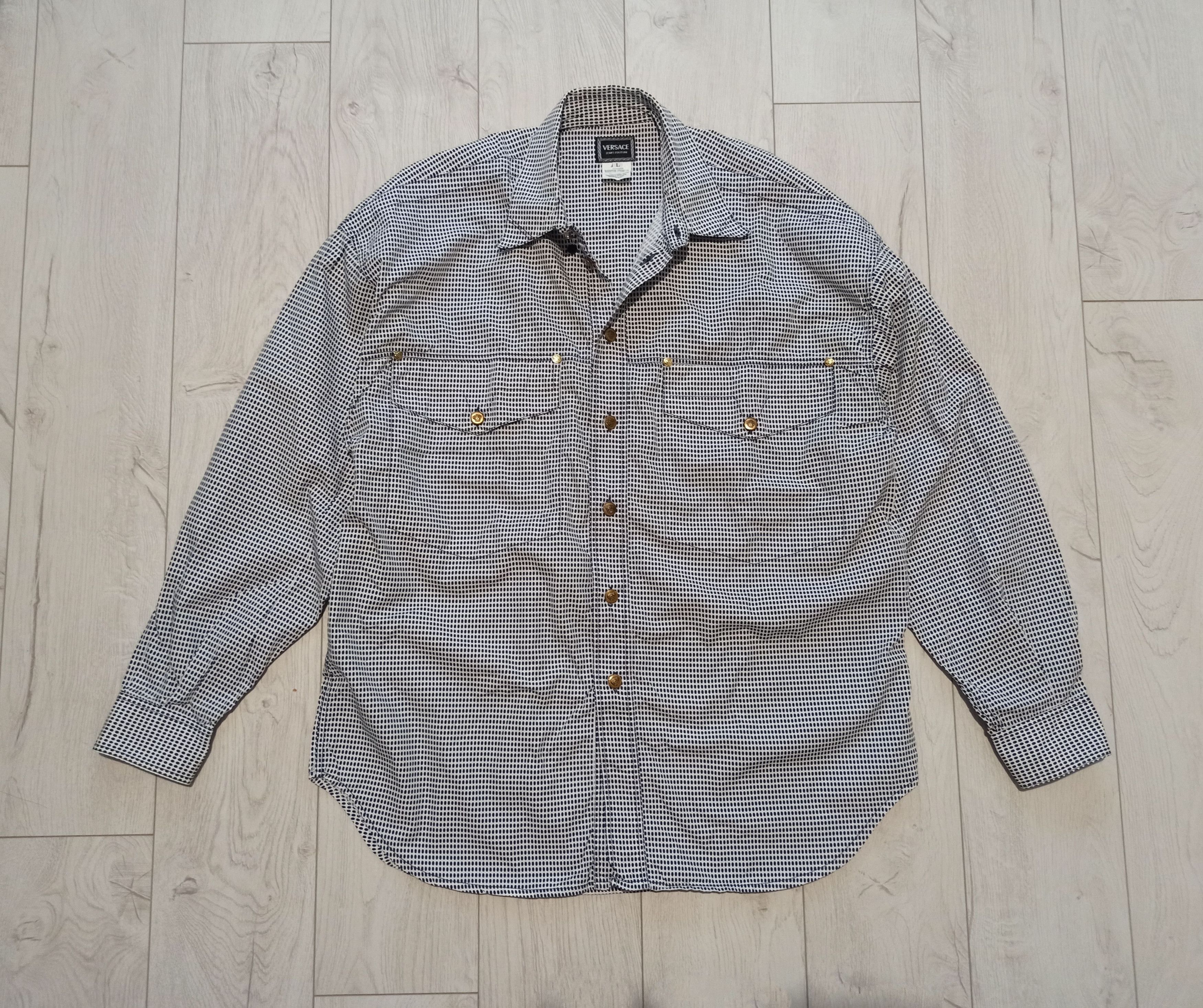 Versace × Vintage Versace vintage long sleeve shirt Size US L / EU 52-54 / 3 - 1 Thumbnail