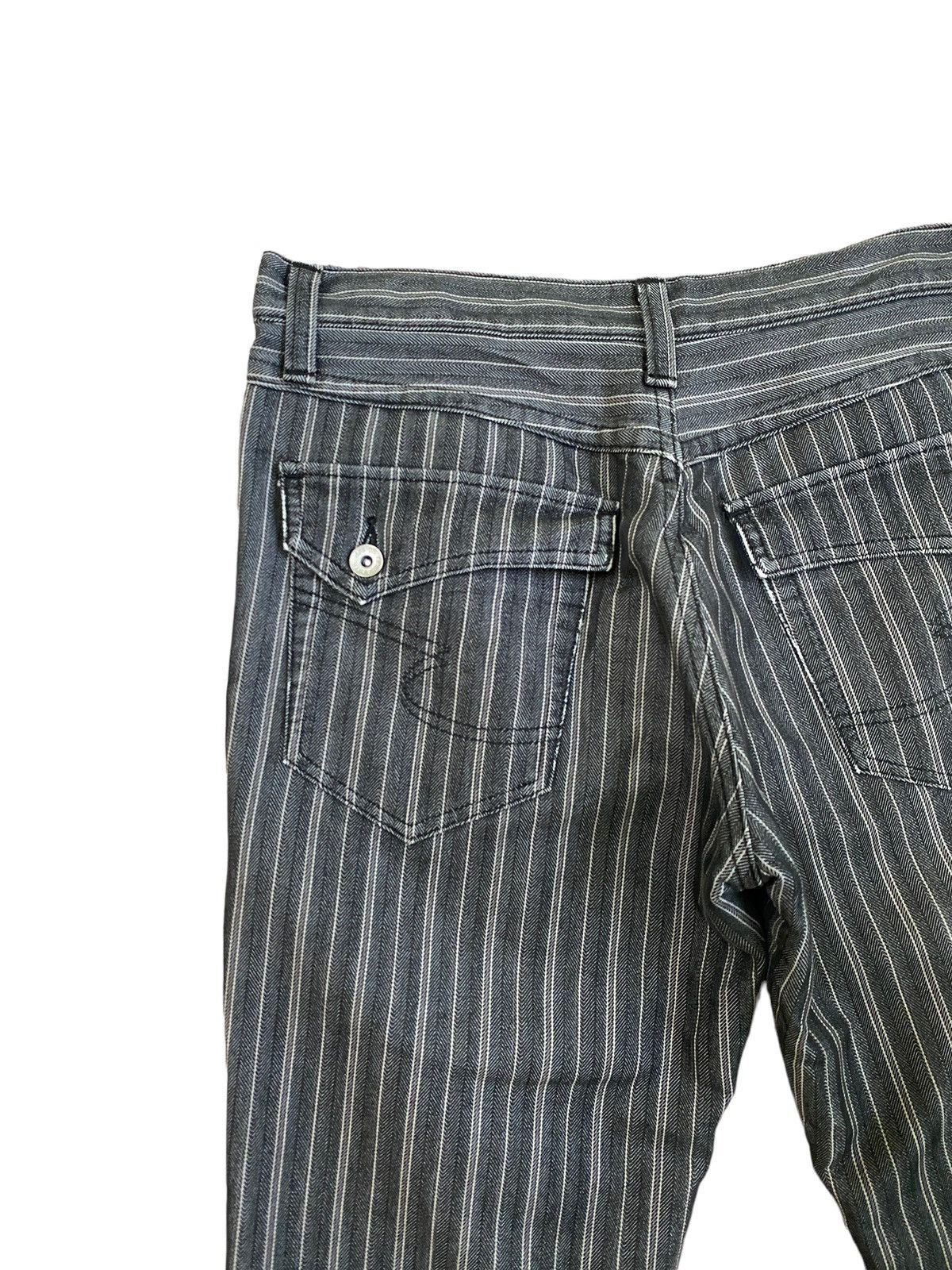 Designer × Japanese Brand × Vintage Flared Semantic Design Striped Bootcut Pant Size US 30 / EU 46 - 10 Thumbnail
