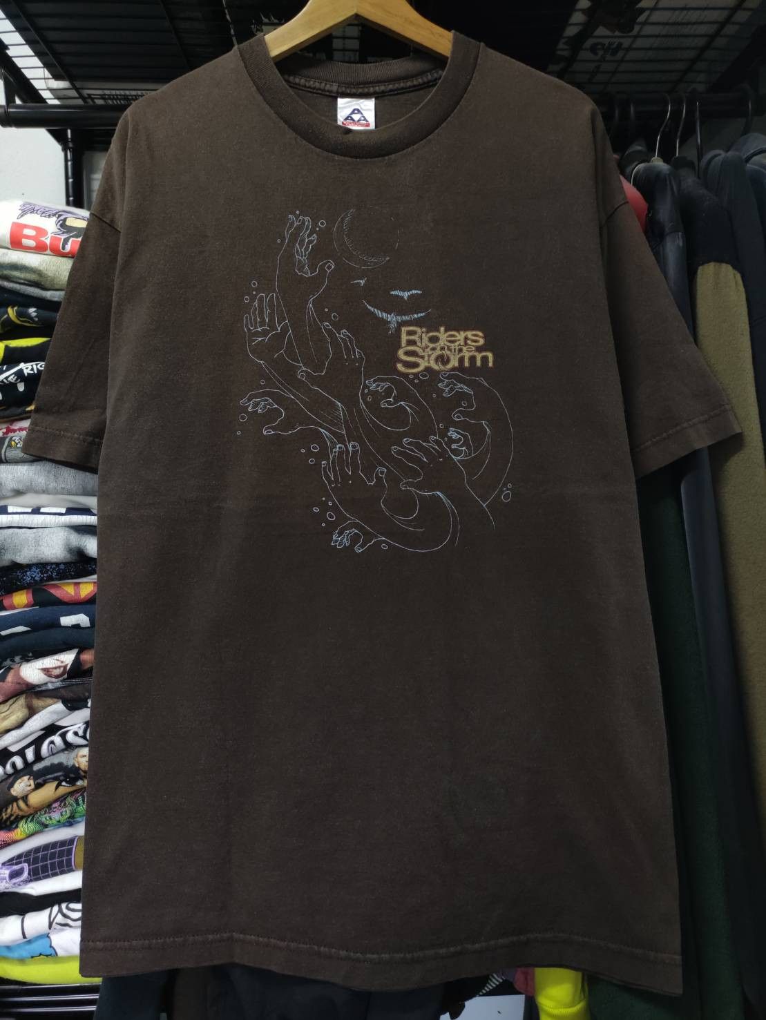 Band Tees Vtg 00's The Doors "Riders On The Storm" Single Promo T-Shir Size US XL / EU 56 / 4 - 2 Thumbnail
