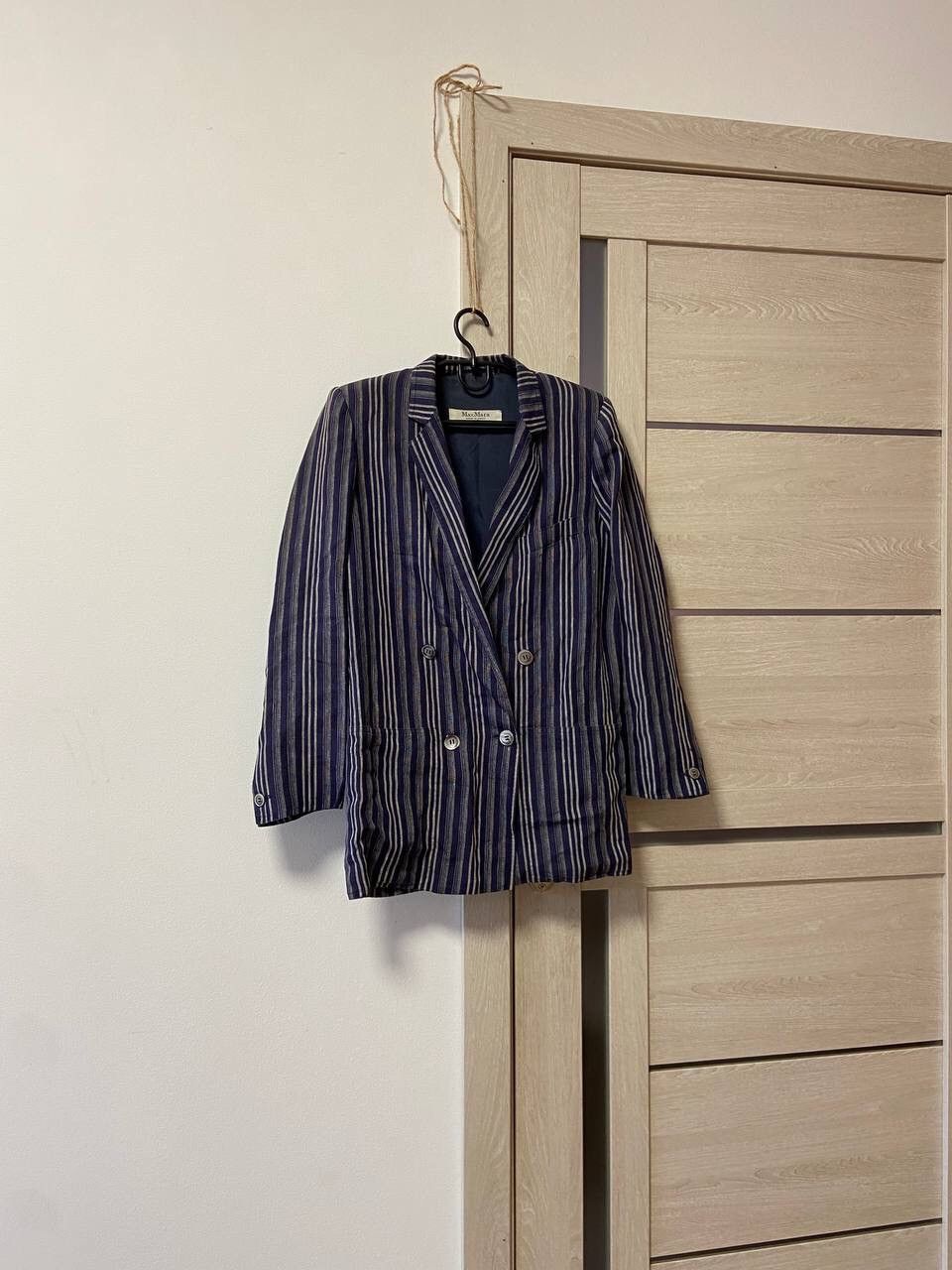 Max Mara Max Mara Vintage Pura Lino Striped Women's Blizer Size UK 12 Size M / US 6-8 / IT 42-44 - 1 Thumbnail