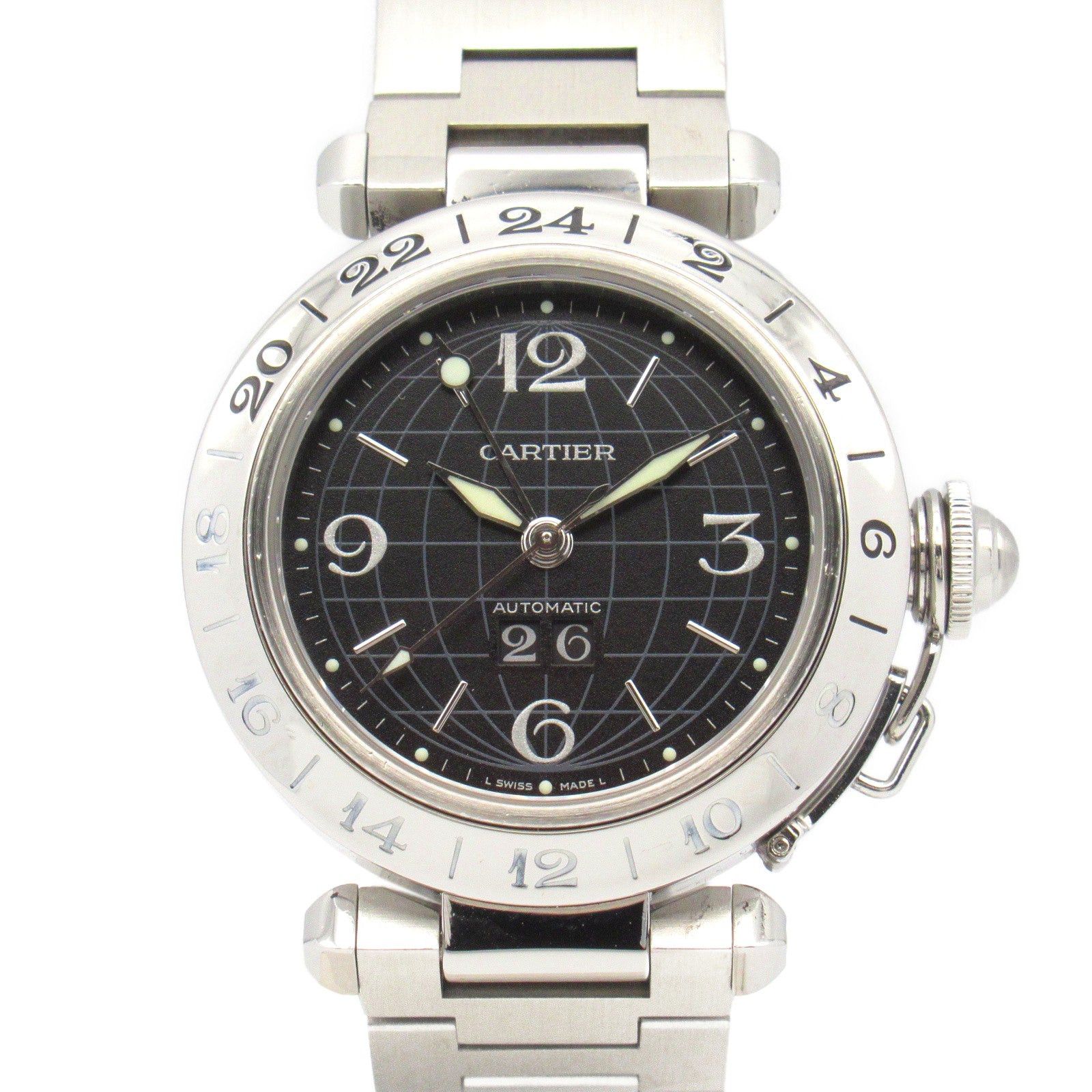 Cartier Cartier Pasha C Meridian Gmt Boys Watch Automatic Winding Stainless Steel Black Size ONE SIZE - 1 Thumbnail