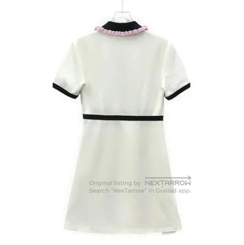 Miu Miu Miu Miu White Cotton Dress with Ruffle Detail . Size S / US 4 / IT 40 - 2 Thumbnail