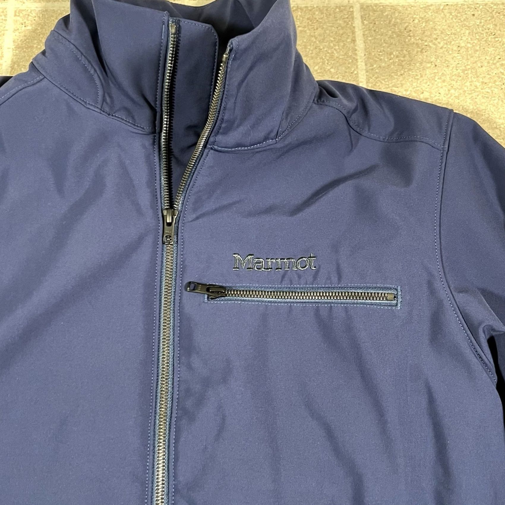 Marmot Marmot Jacket Mens Medium Blue Softshell Full Zip Windbreaker Water Repellent Alsek Jacket Size US M / EU 48-50 / 2 - 2 Thumbnail