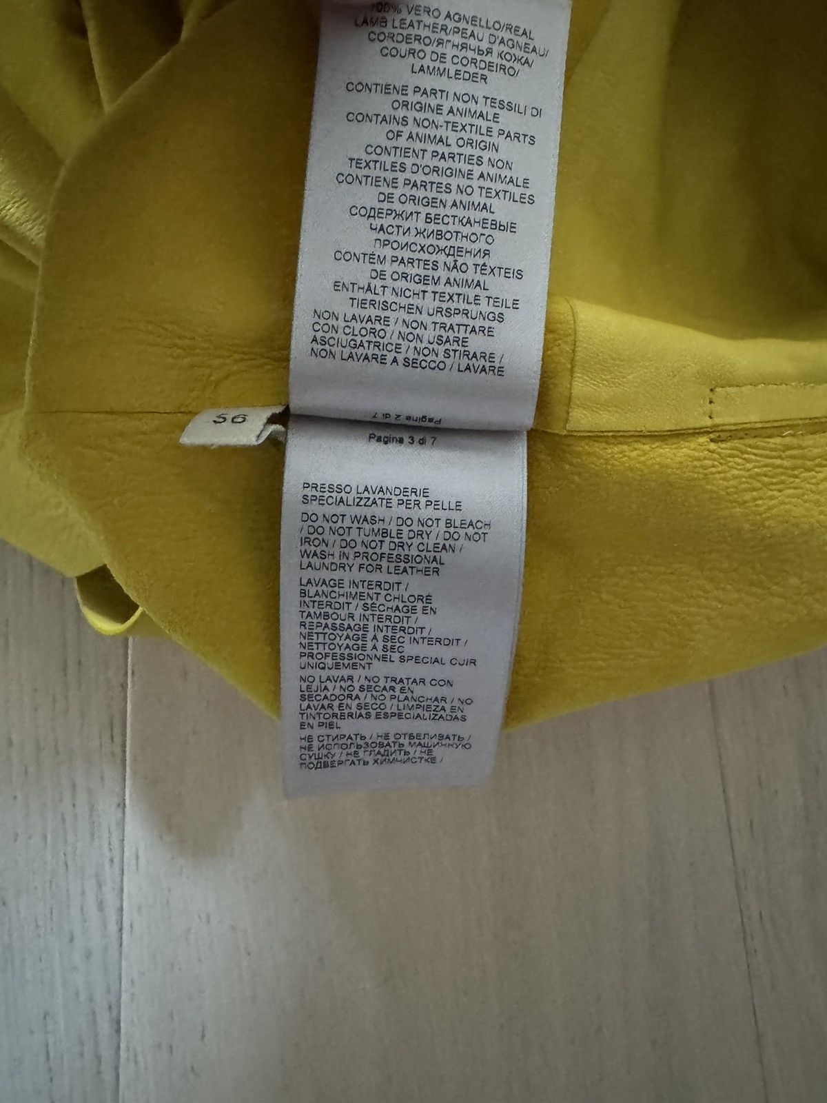 Bottega Veneta Bottega Veneta Yellow Leather Coat Size US XL / EU 56 / 4 - 7 Thumbnail
