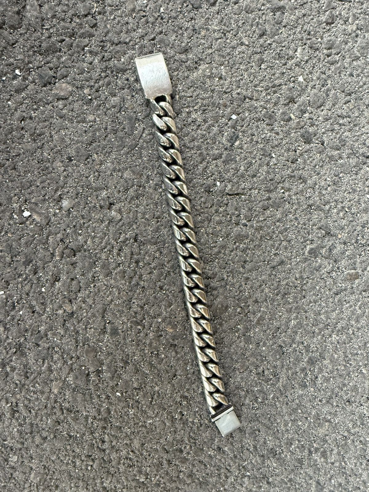 Sterling Silver Vintage 925 Silver Curb Bracelet Size ONE SIZE - 2 Thumbnail