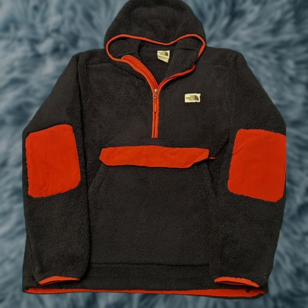 The North Face The North Face Campshire Blue Red Sherpa Fleece Pullover Hoodie Jacket Mens Sz M Size US M / EU 48-50 / 2 - 1 Thumbnail