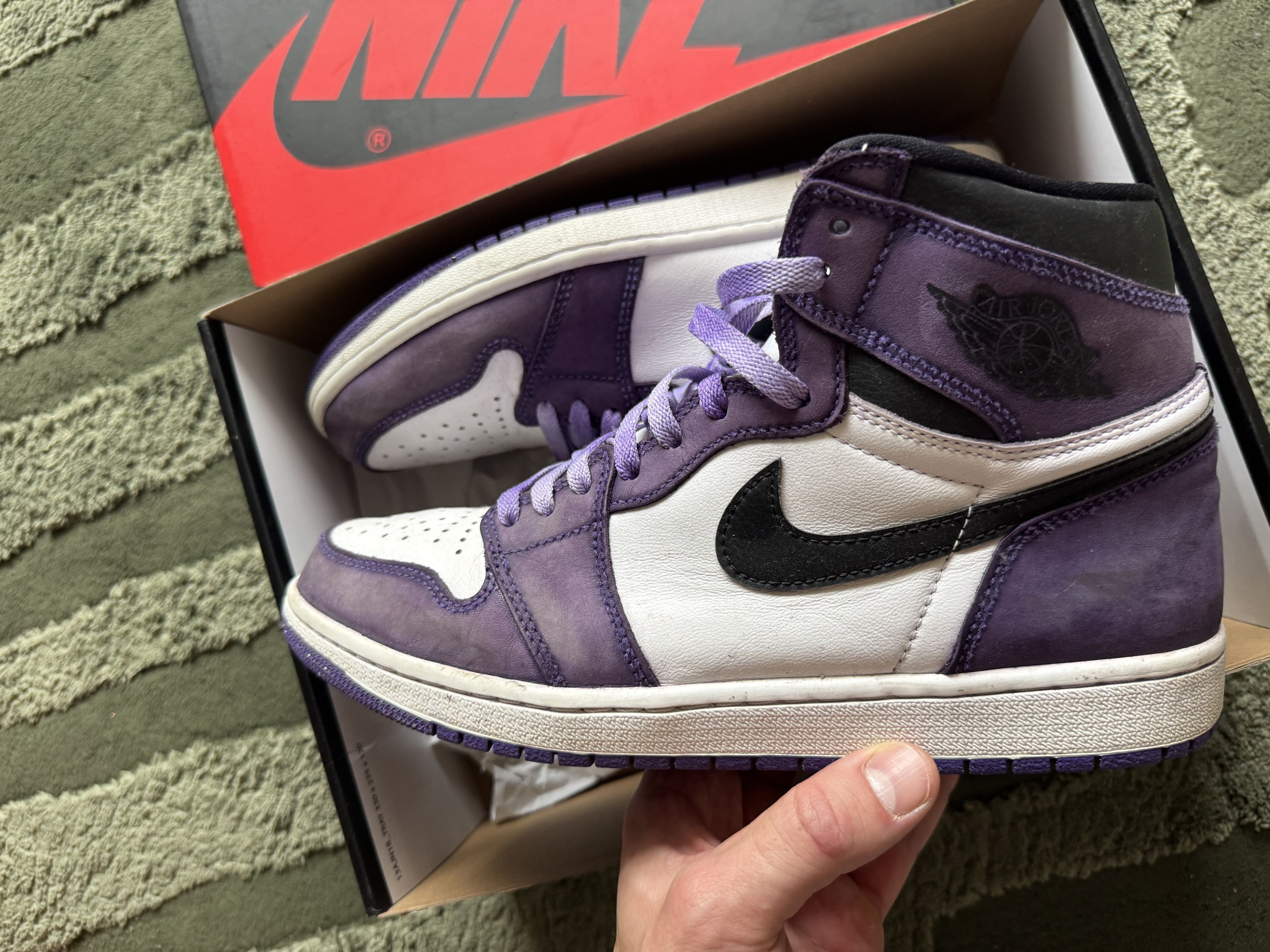 Jordan Brand Air Jordan 1 Retro High OG 'Court Purple 2.0' - Faded Custom Size US 11 / EU 44 - 3 Thumbnail