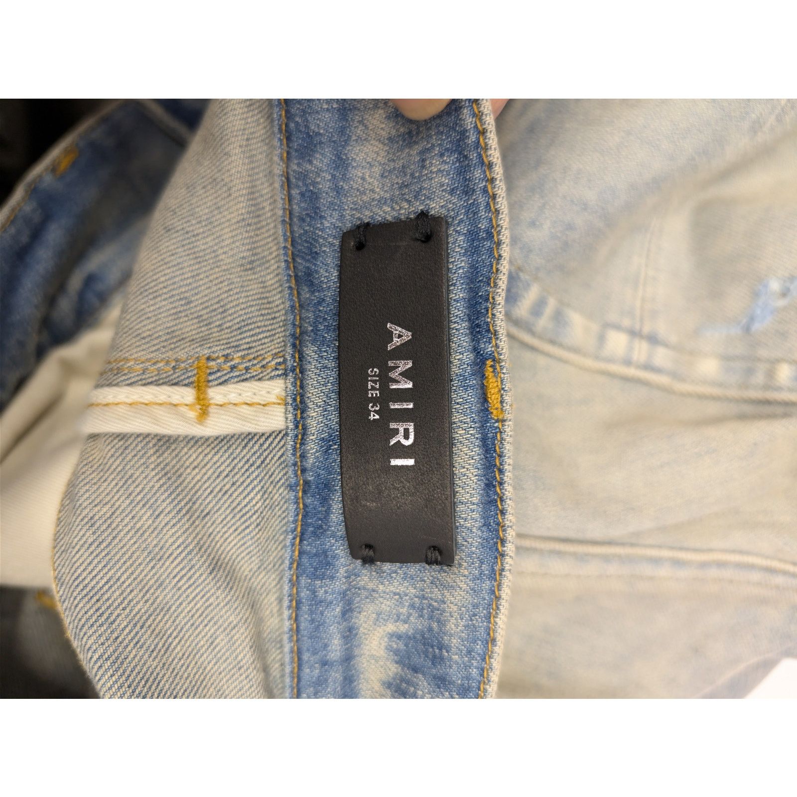 Amiri o1rshd1 Old English Logo Jean Denim Jeans Clay Indigo Size US 34 / EU 50 - 19 Thumbnail