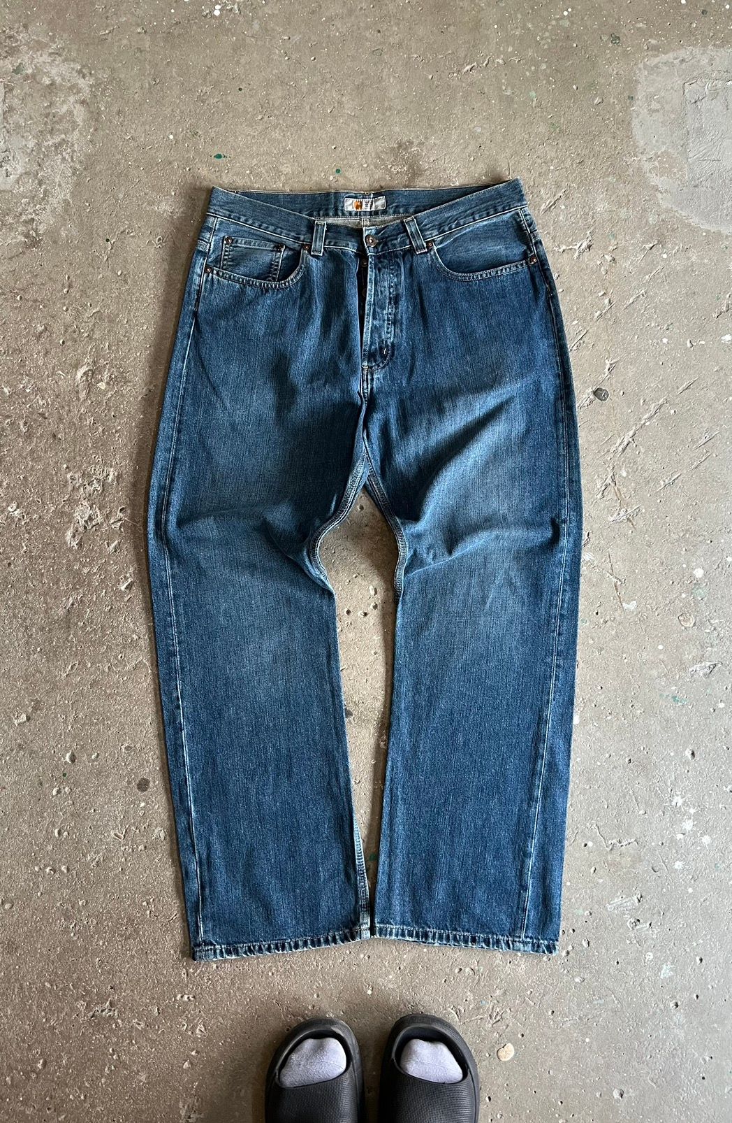 Pre-owned Carhartt X Made In Usa 90's Vintage Carhartt Work Y2k Denim Jeans In Blue Denim