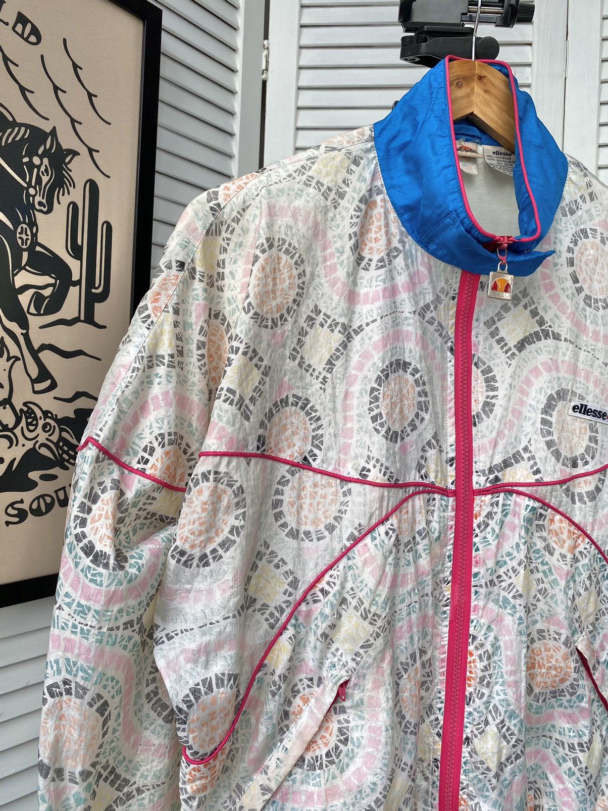 Ellesse × Vintage Vintage Ellesse Track Retro Jacket Baggy Nylon 90s Abstract Size US S / EU 44-46 / 1 - 4 Thumbnail