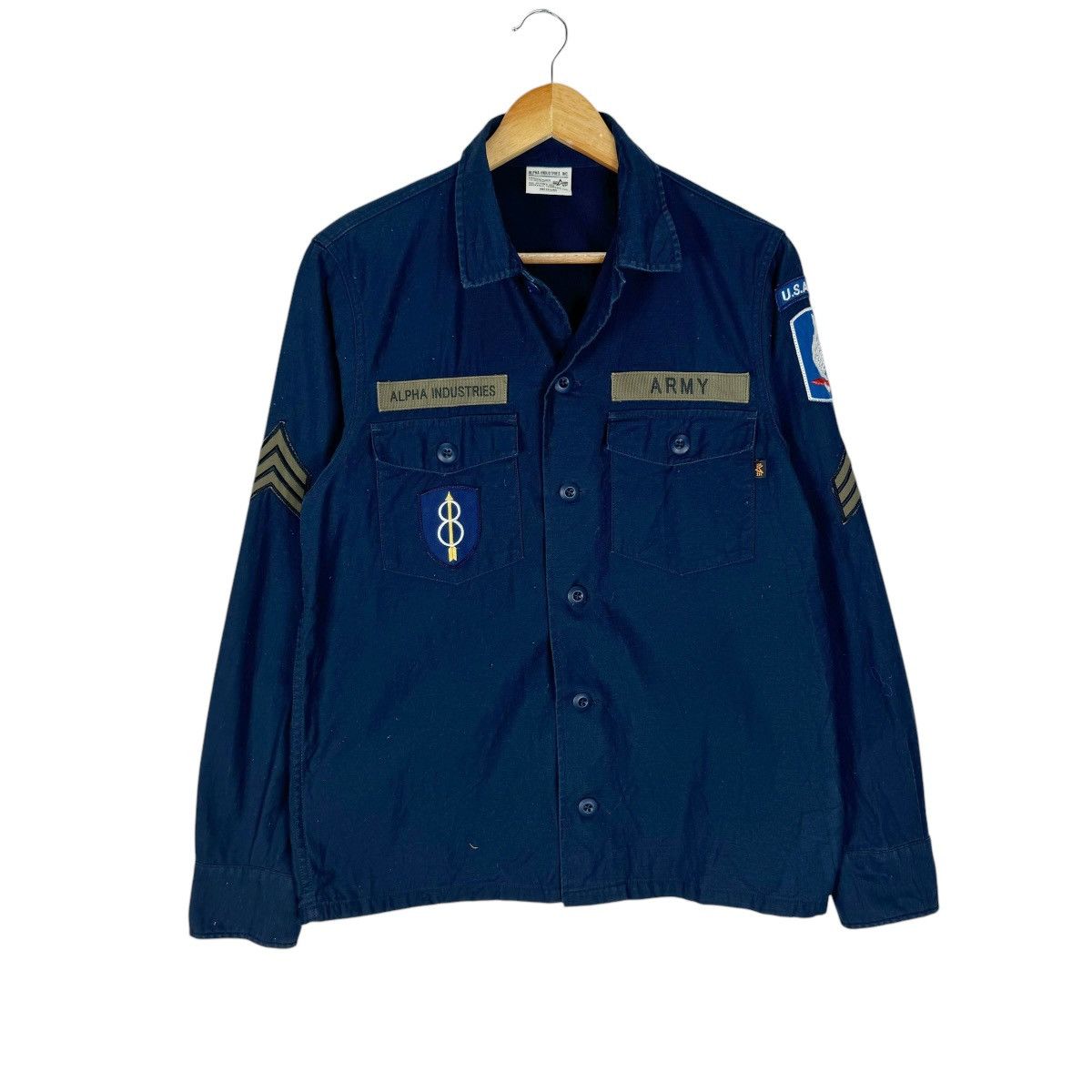 Alpha Industries × Vintage ☀️ALPHA INDUSTRIES PATCH BUTTON SHIRTS Size US M / EU 48-50 / 2 - 2 Thumbnail